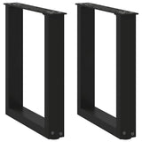 Coffee Table Legs U-Shaped 2 pcs Black 28x cm Steel 4013148