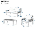 Garden lounge set, garden furniture set with comfortable cushions, double sofa, 2 armchairs and N606P239503A