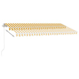 Freestanding Manual Retractable Awning 450x300 cm Yellow/White 3069558