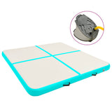 Inflatable Gymnastics Mat with Pump 200x200x15 cm PVC Green 92699
