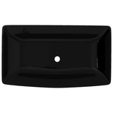 Ceramic Bathroom Sink Basin Black Rectangular 141923