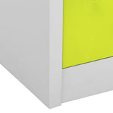 Locker Cabinets 5 pcs Light Grey and Green 90x45x92.5 cm Steel 3095246