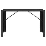 Bar Table with Glass Top Black 185x80x110 cm Poly Rattan 362600