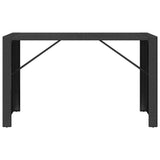 Bar Table with Glass Top Black 185x80x110 cm Poly Rattan 362600