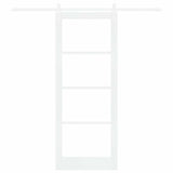 Sliding Door ORKDAL White 83 x 211 cm Solid Pine Wood and Glass 3331916