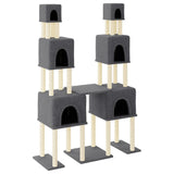 Cat Tree with Sisal Scratching Posts Dark Grey 199 cm 172081