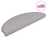 ZNTS Stair Mats Self-adhesive Sisal-Look 30 pcs 65x21x4 cm Platina 3365870