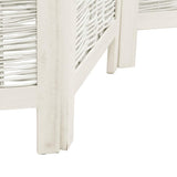 Room Divider 5 Panels White Solid Wood Paulownia 358677