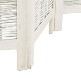 Room Divider 5 Panels White Solid Wood Paulownia 358679