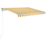 Manual Retractable Awning 350x250 cm Yellow and White 3068878