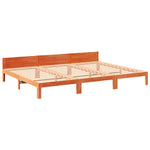 Family Bed Frame No Mattress Wax Brown 240x200 cm Solid Wood Pine 3324573