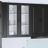 Wall Glass Cabinet PORTO Black 40 x 31 x 100 cm Engineered Wood 885446