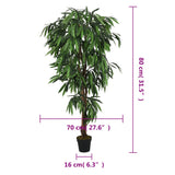 Artificial Mango Tree 300 Leaves 80 cm Green 359030