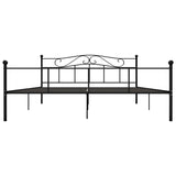 284529 Bed Frame without Mattress Black Metal 200x200 cm