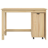 Desk Cabinet Set 2 pcs Brown Solid Pine Wood 3438784