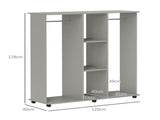 Open Wardrobe Double Mobile Storage Shelves Organizer W/6 Wheels-Grey T3398P328095
