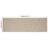 Area Rugs Natural and White 80 x 300 cm Jute 42010600