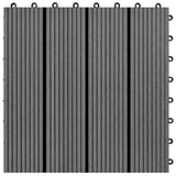 22 pcs Decking Tiles 30x30 cm 2 sqm WPC Teak Colour 277797