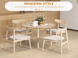 Folding Dining Table for 4, Round Drop Leaf Table, Modern Space Saving Small Kitchen Table with Wood T3398P343147