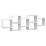 ZNTS Wall Shelf White 129x18x42 cm Engineered Wood 853218