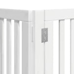 Dog Gate with Door Foldable 15 Panels White 750 cm Poplar Wood 3155652