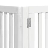 Dog Gate with Door Foldable 15 Panels White 750 cm Poplar Wood 3155652
