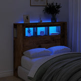 LED Headboard Old Wood 120x18.5x103.5 cm Engineered Wood 857684