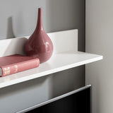 4 pcs Black High Gloss Wall Display Cabinet TV Unit with LED Lighting 242573