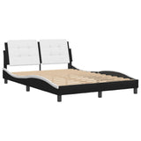 Bed Frame without Mattress "Zadar" Black and White 140x190 cm Faux Leather 3208182