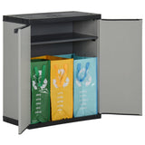 340987 Garden Waste Cabinet Grey and Black 68x40x85 cm PP
