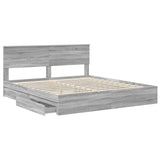 Storage Bed Grey Sonoma 180 x 200 cm Engineered Wood 3410775