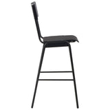 ZNTS Bar Chairs 4 pcs Black Solid Plywood Steel 3054566