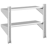 2-Tier Wall Shelf 75x30x60 cm Silver Stainless Steel 30313