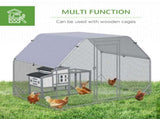 Walk in Chicken Run Chicken Coop Hen House Outdoor with Roof for 4-6 Chickens, 280 x 190 x 195cm T3398P350086
