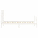 Bed Frame without Mattress White Single Solid Wood Pine 3193042