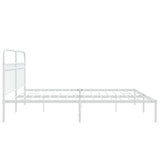 Metal Bed Frame without Mattress with Headboard White 200x200cm 376656