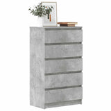 Drawer Cabinet Concrete Grey 60x36x103 cm Engineered Wood 823020