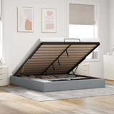 Ottoman Bed Frame without Mattress Light Grey Super King Fabric 3310922