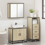 3 Piece Bathroom Furniture Set Sonoma Oak Engineered Wood 3301006