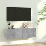 TV Cabinet Concrete Grey 100x30x30 cm Engineered Wood 801485