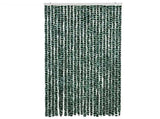 Fly Curtain Green and White 100x200 cm Chenille 377385