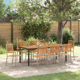 Garden Dining Set 9 pcs Beige Poly Rattan 3365510