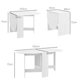 Folding Dining Table, Drop Leaf Table for Small Spaces, Oval Tabletop for Dining Room, Ash T3398P343529