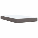 Box Spring Bed with Mattress Grey 120x190 cm Faux Leather 3286114