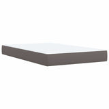 Box Spring Bed with Mattress Grey 120x190 cm Small Double Faux Leather 3288414