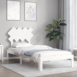 Bed Frame without Mattress White Single Solid Wood Pine 3193692