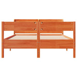 Bed Frame without Mattress Wax Brown 120x200 cm Solid Wood Pine 3306932