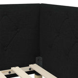 Corner Bed Frame with Headboard Black 80 x 200 cm Fabric 42016555