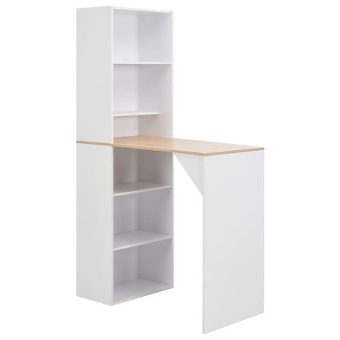 ZNTS Bar Table with Cabinet White 115x59x200 cm 280230