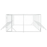 Outdoor Dog Kennel Silver 4x12x2 m Galvanised Steel 3190457